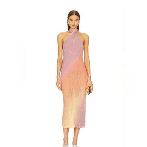 Jonathan Simkhai Pink and Orange Midi Dress